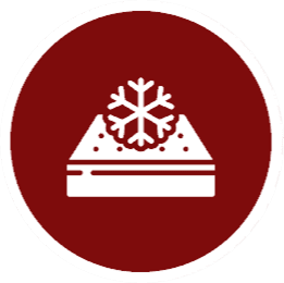 Snowflake over layered insulation icon